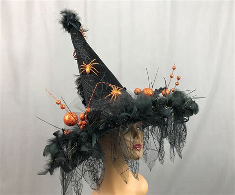 Orange and blavk witch hat